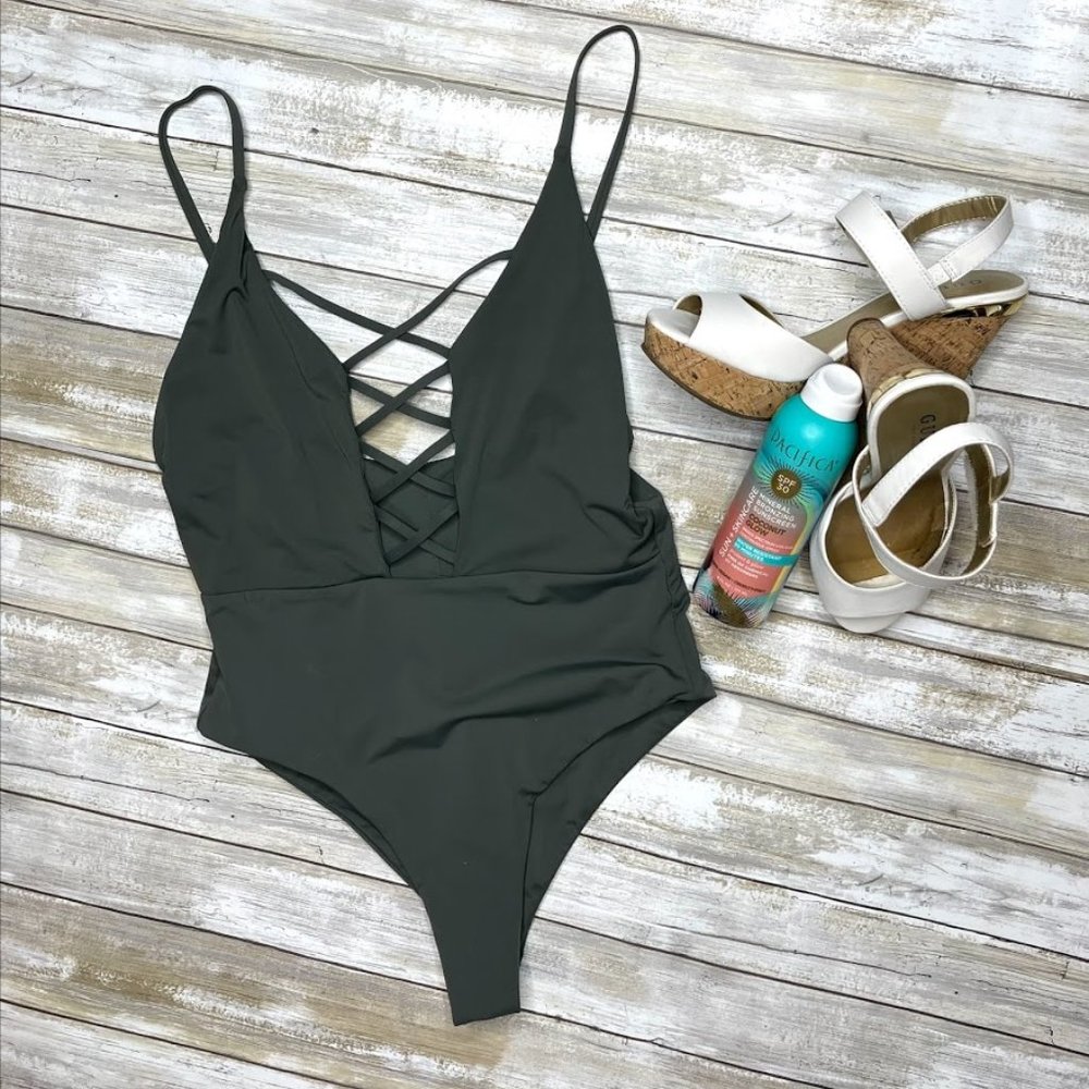 One Piece Dark Silver Swimwear